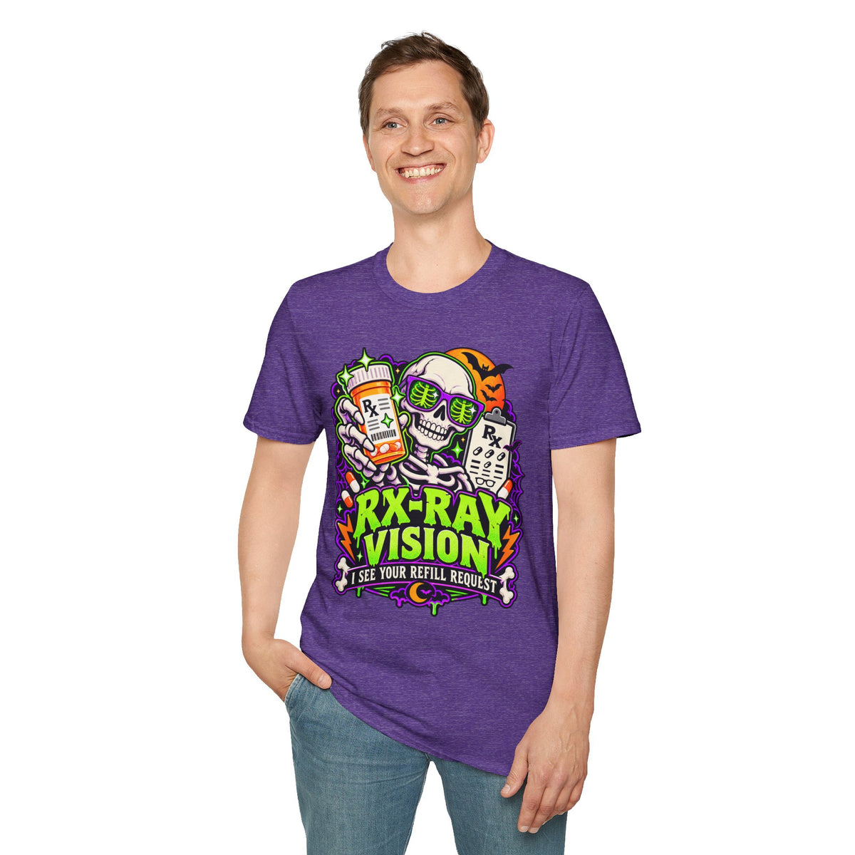 Rx-Ray Vision T-Shirt — Pharmacist Halloween Skull Prescription Tee