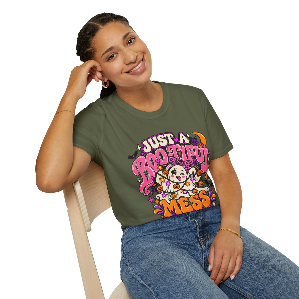 Just a Boo-tiful Mess T-Shirt — Cute Halloween Ghost Graphic Tee