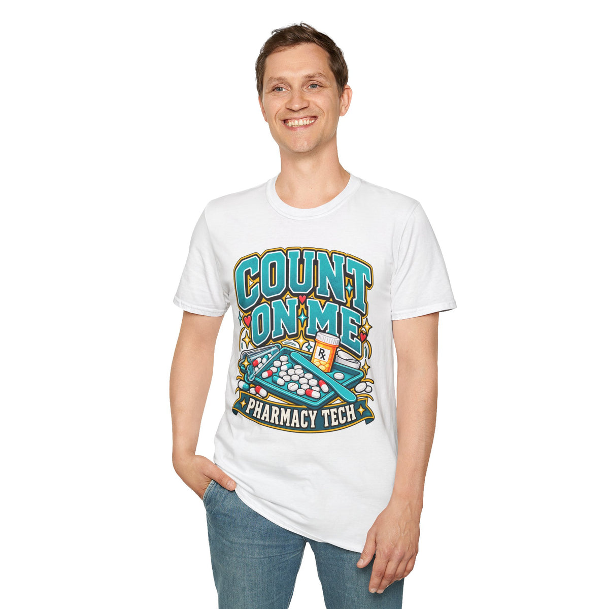 Count On Me Pharmacy Tech T‑Shirt — Funny Pharmacist Technician Shirt