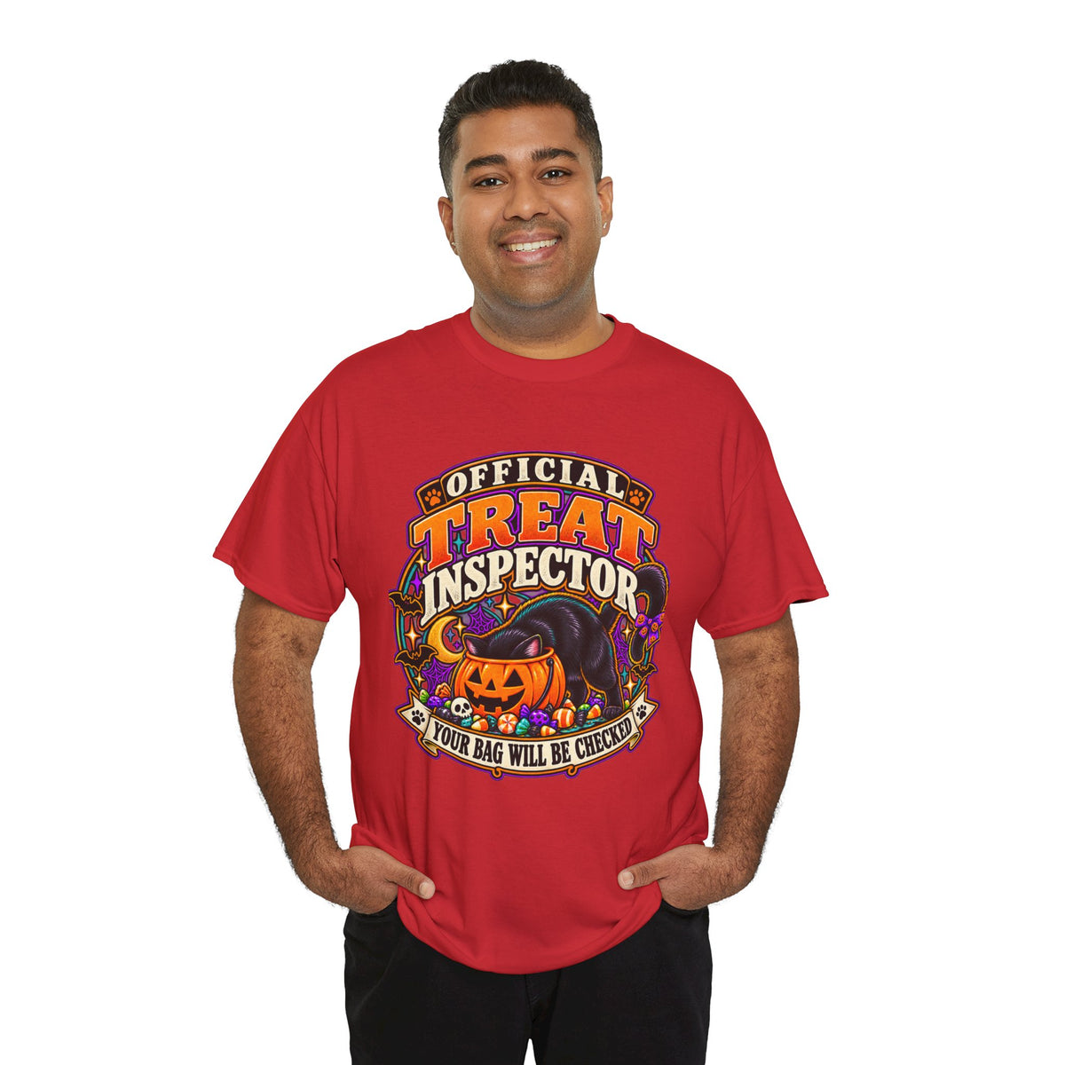 Halloween "Official Treat Inspector" T-Shirt — Funny Pumpkin Candy Patrol Tee
