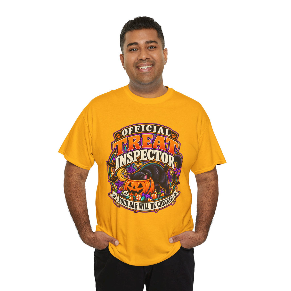Halloween "Official Treat Inspector" T-Shirt — Funny Pumpkin Candy Patrol Tee