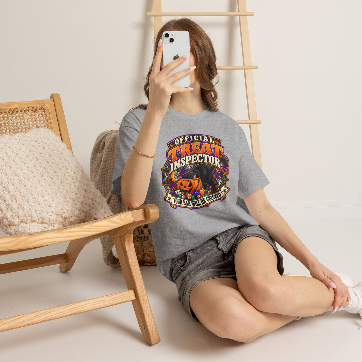 Halloween "Official Treat Inspector" T-Shirt — Funny Pumpkin Candy Patrol Tee