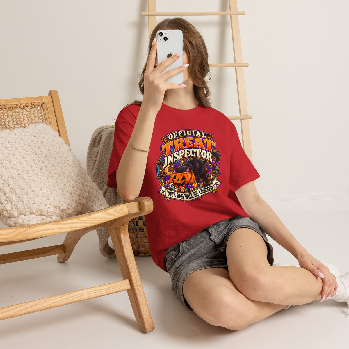 Halloween "Official Treat Inspector" T-Shirt — Funny Pumpkin Candy Patrol Tee