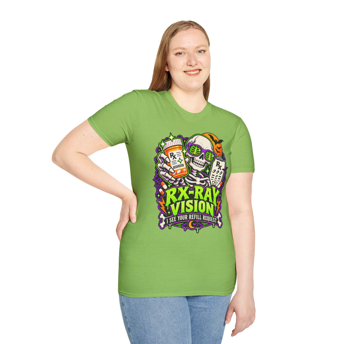 Rx-Ray Vision T-Shirt — Pharmacist Halloween Skull Prescription Tee