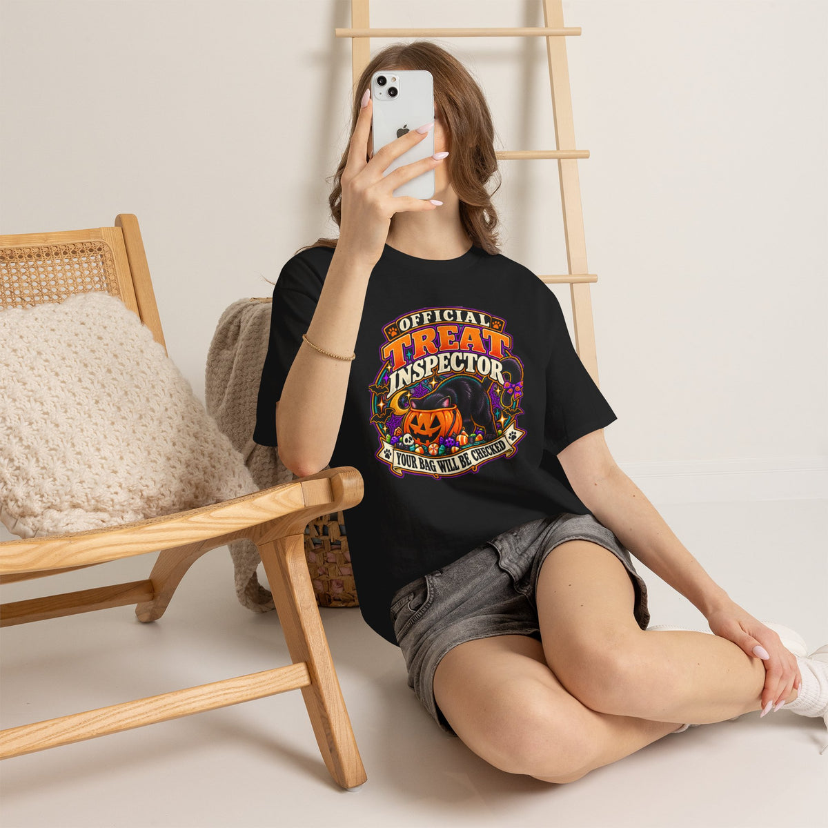 Halloween "Official Treat Inspector" T-Shirt — Funny Pumpkin Candy Patrol Tee