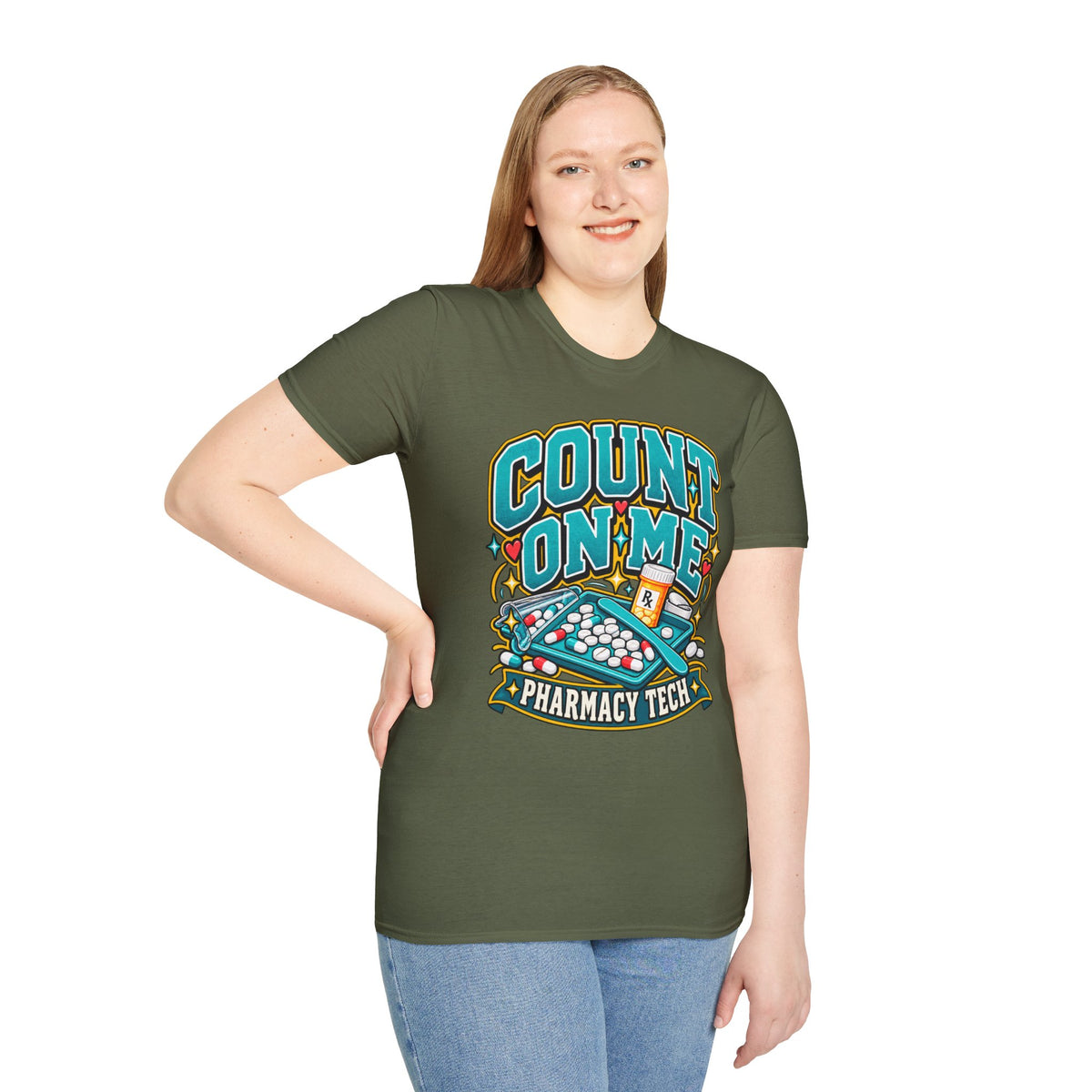 Count On Me Pharmacy Tech T‑Shirt — Funny Pharmacist Technician Shirt