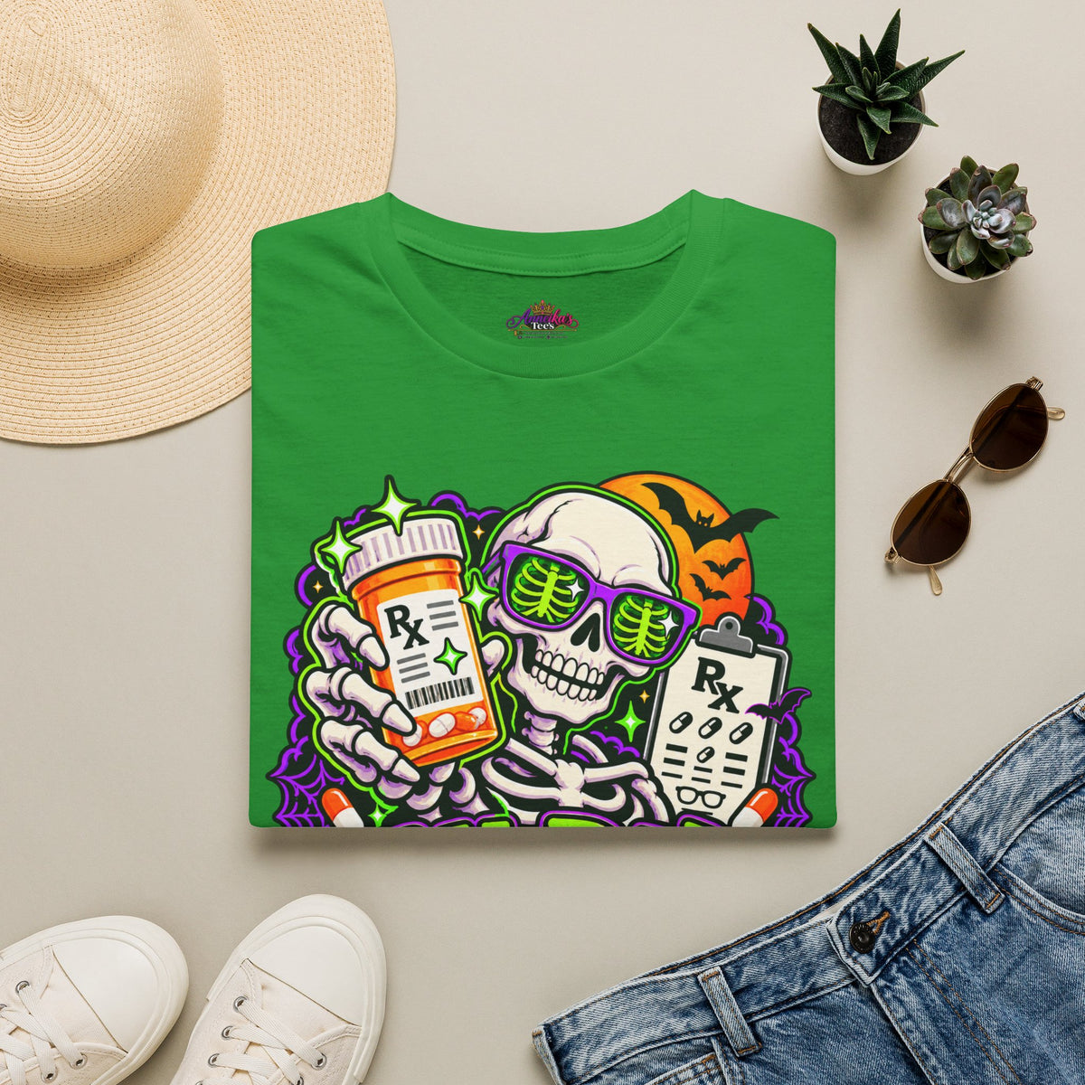 Rx-Ray Vision T-Shirt — Pharmacist Halloween Skull Prescription Tee