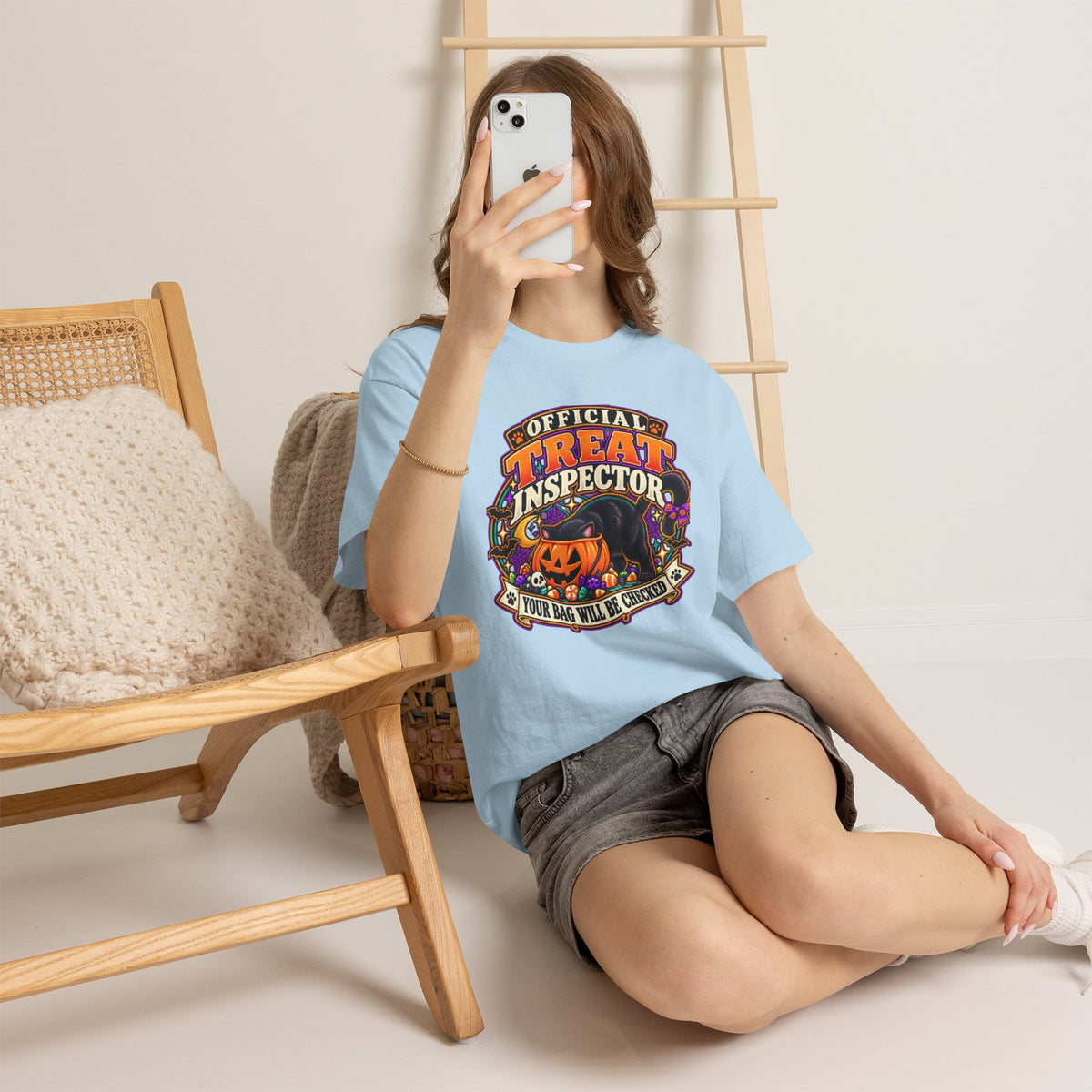 Halloween "Official Treat Inspector" T-Shirt — Funny Pumpkin Candy Patrol Tee