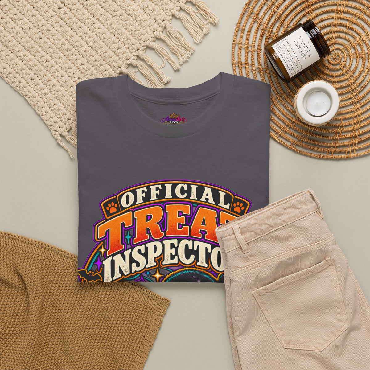 Halloween "Official Treat Inspector" T-Shirt — Funny Pumpkin Candy Patrol Tee