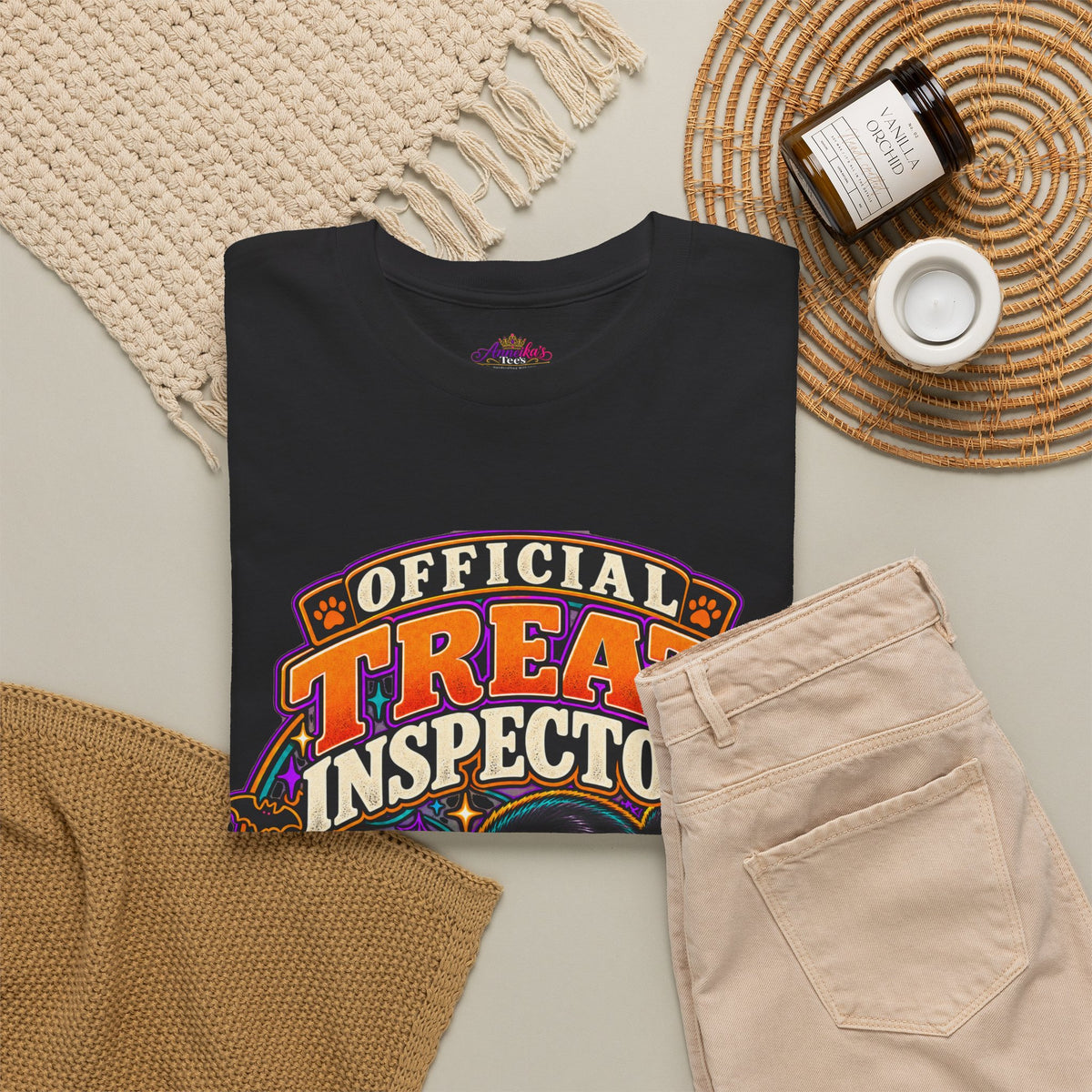 Halloween "Official Treat Inspector" T-Shirt — Funny Pumpkin Candy Patrol Tee