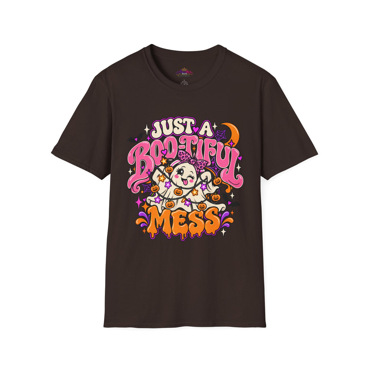 Just a Boo-tiful Mess T-Shirt — Cute Halloween Ghost Graphic Tee