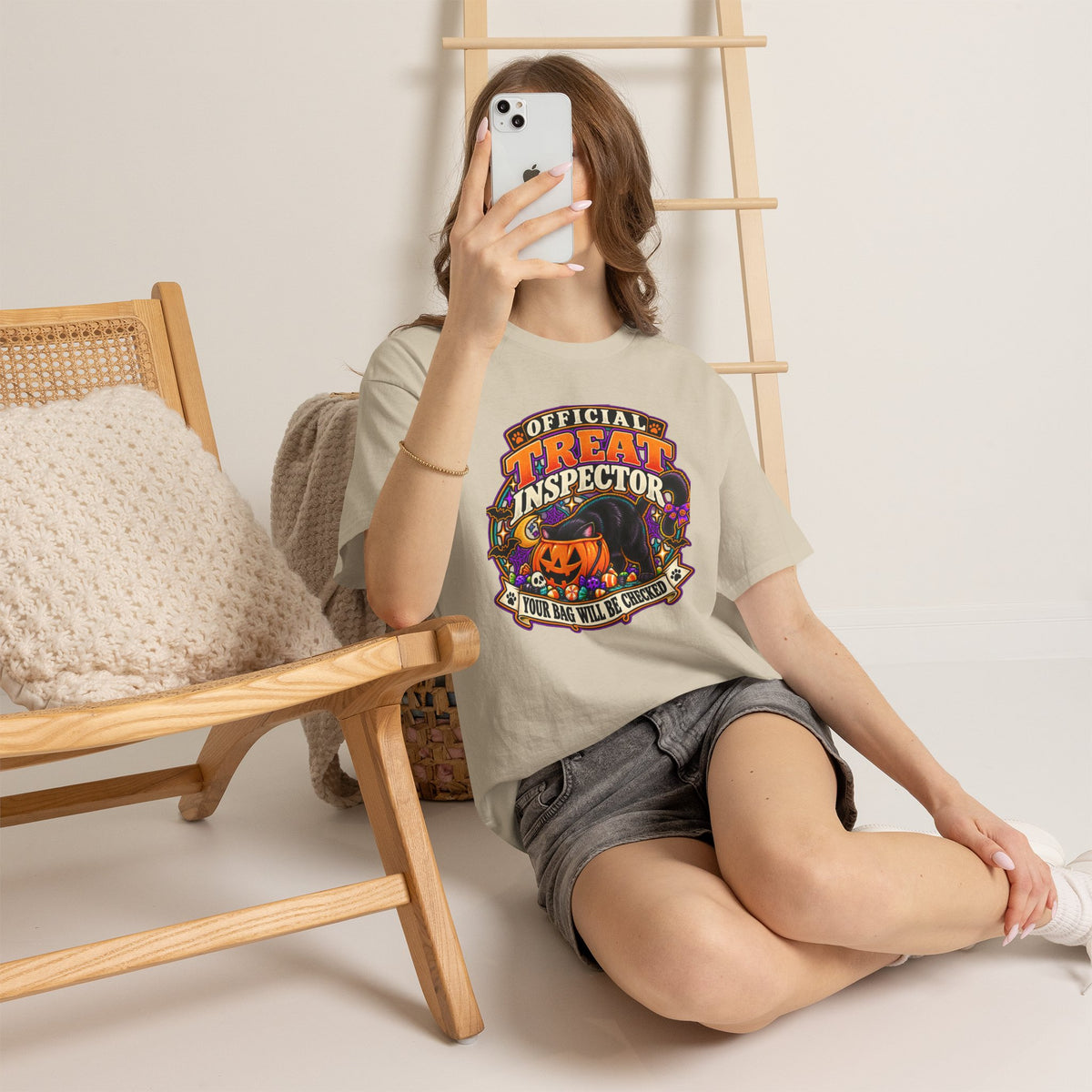Halloween "Official Treat Inspector" T-Shirt — Funny Pumpkin Candy Patrol Tee