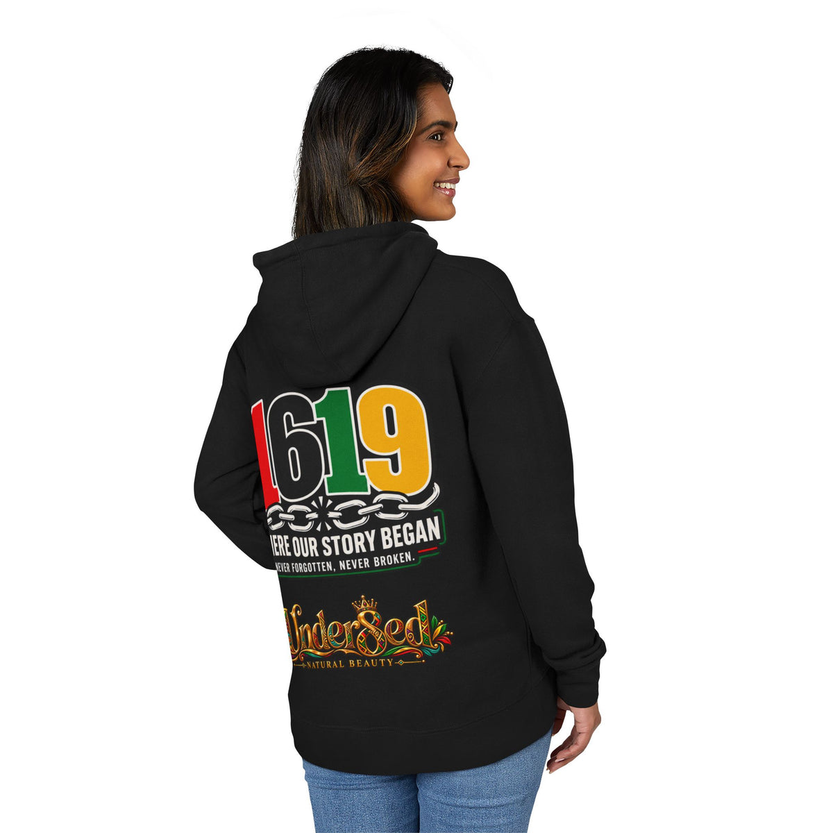 1619 Hoodie — "Where Our Story Began" Afrocentric History Pullover