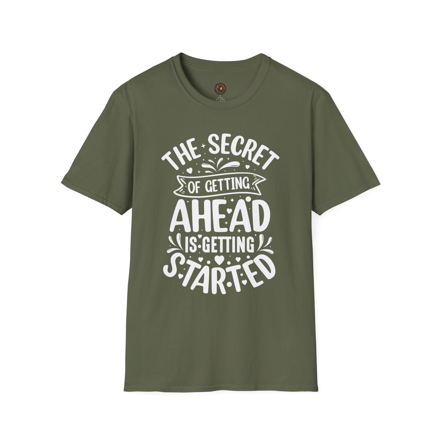 Inspirational Quote T-Shirt — "The Secret of Getting Ahead is Getting Started" Motivational Tee