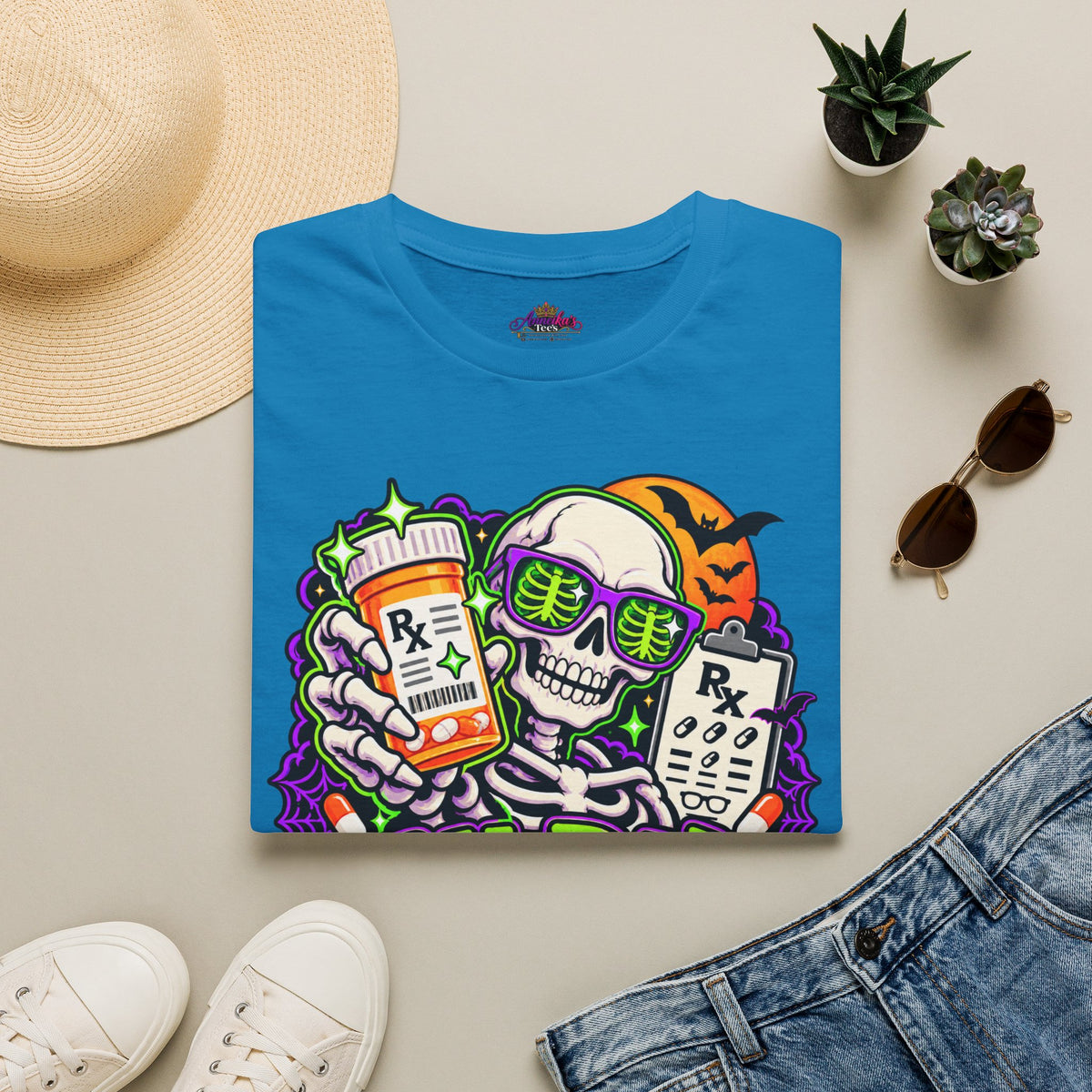 Rx-Ray Vision T-Shirt — Pharmacist Halloween Skull Prescription Tee