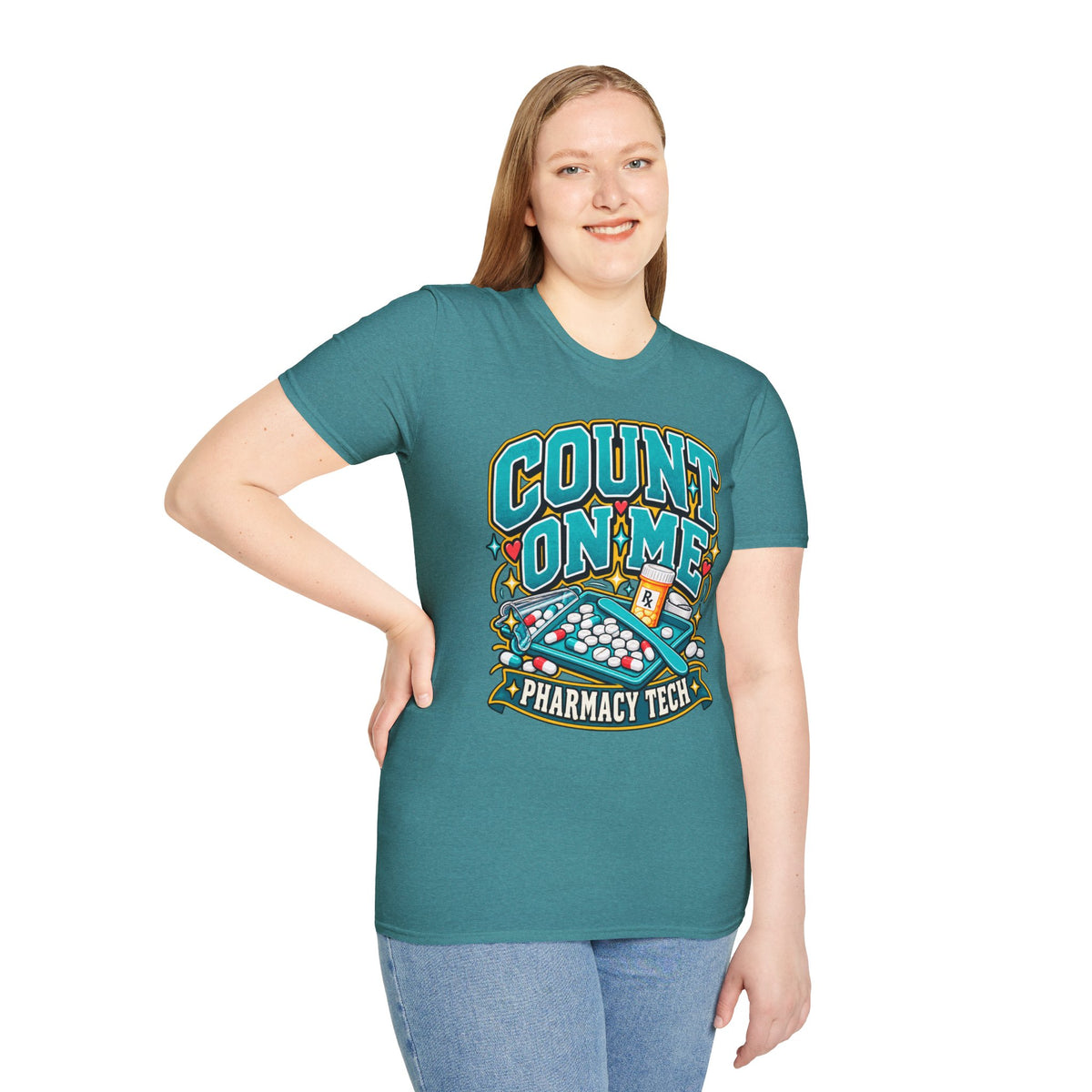 Count On Me Pharmacy Tech T‑Shirt — Funny Pharmacist Technician Shirt