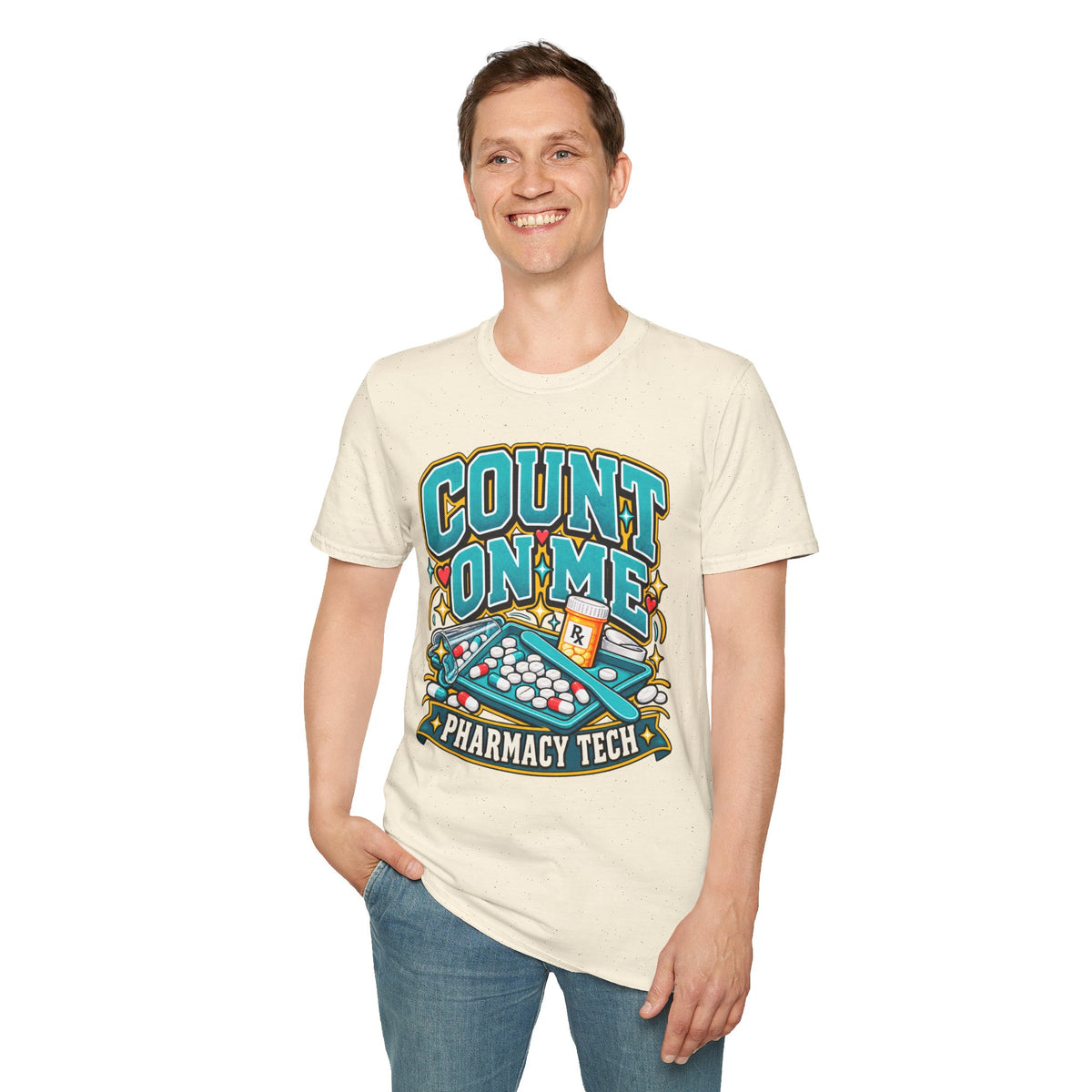 Count On Me Pharmacy Tech T‑Shirt — Funny Pharmacist Technician Shirt