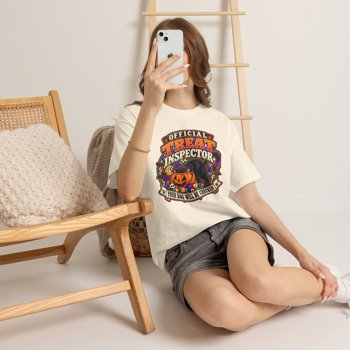 Halloween "Official Treat Inspector" T-Shirt — Funny Pumpkin Candy Patrol Tee