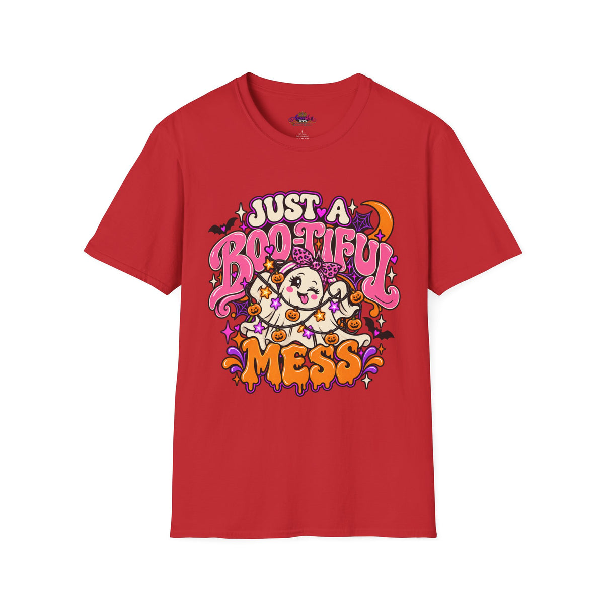 Just a Boo-tiful Mess T-Shirt — Cute Halloween Ghost Graphic Tee