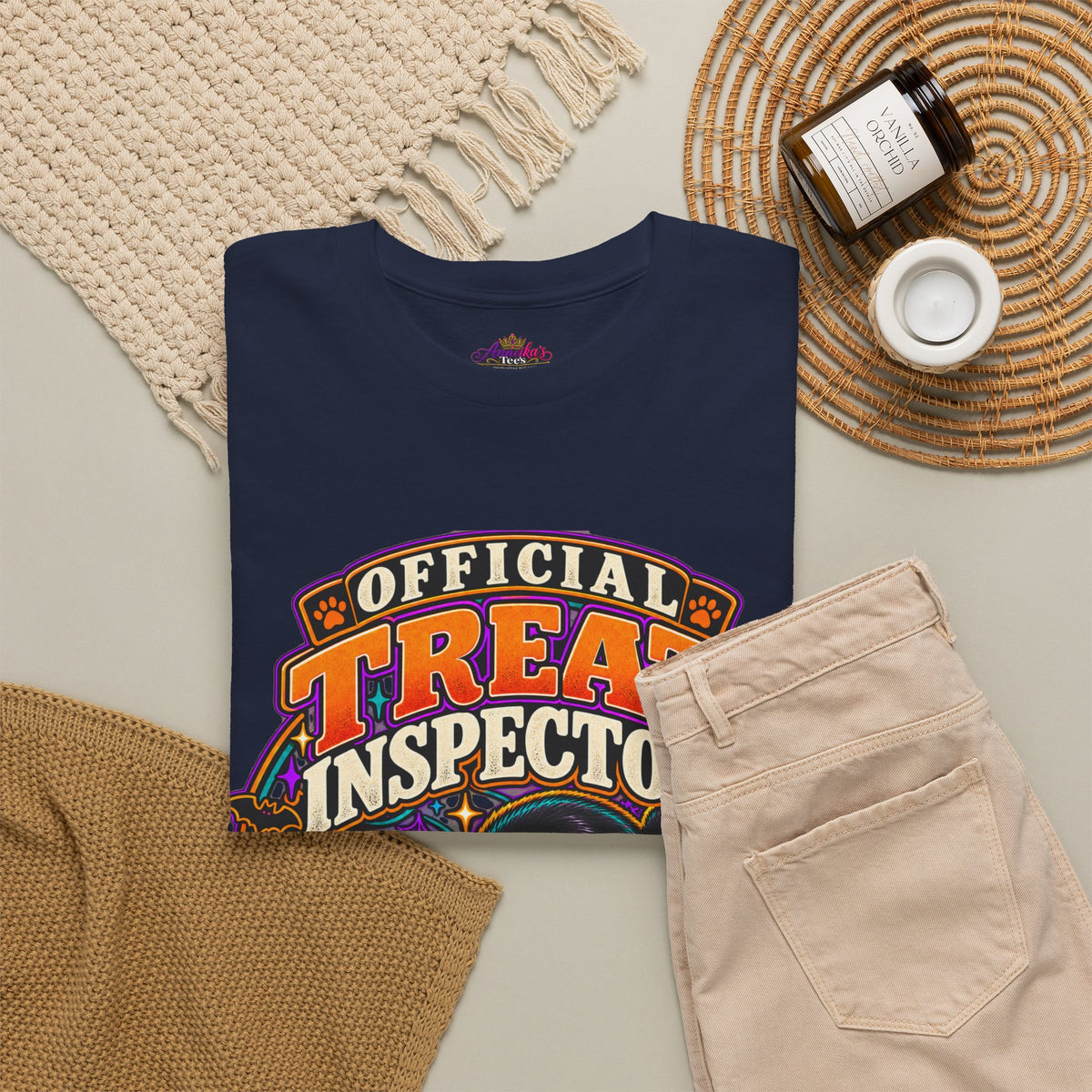 Halloween "Official Treat Inspector" T-Shirt — Funny Pumpkin Candy Patrol Tee