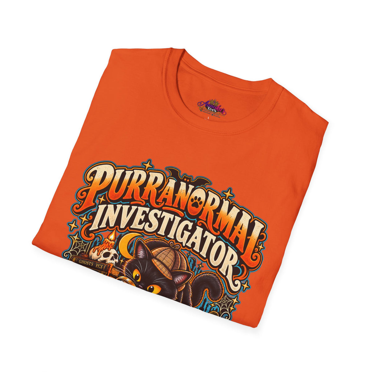 Purranormal Investigator T-Shirt — Funny Halloween Cat Tee (“I Knock Things Over for Evidence”)