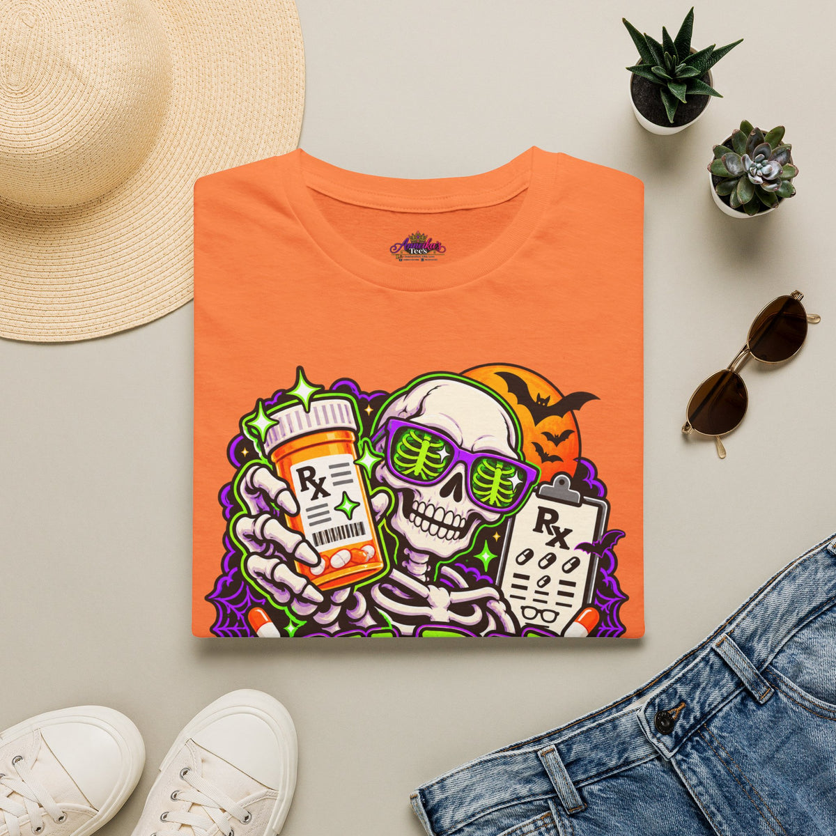 Rx-Ray Vision T-Shirt — Pharmacist Halloween Skull Prescription Tee