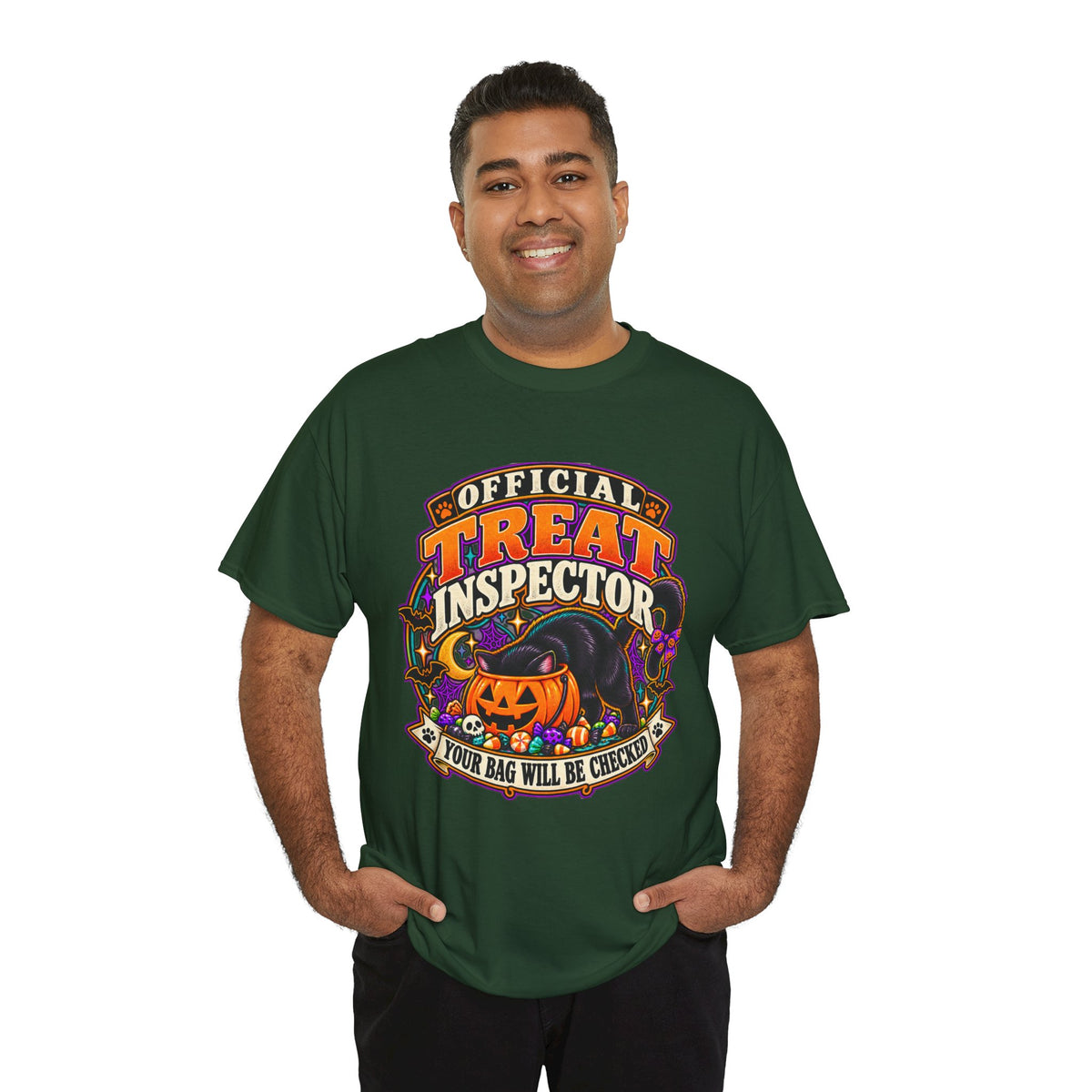 Halloween "Official Treat Inspector" T-Shirt — Funny Pumpkin Candy Patrol Tee