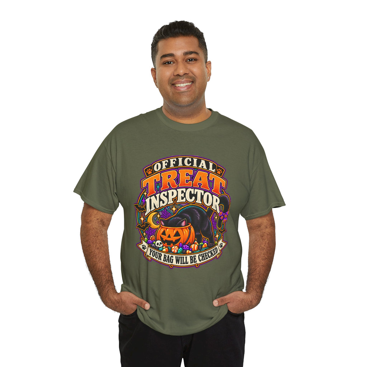 Halloween "Official Treat Inspector" T-Shirt — Funny Pumpkin Candy Patrol Tee