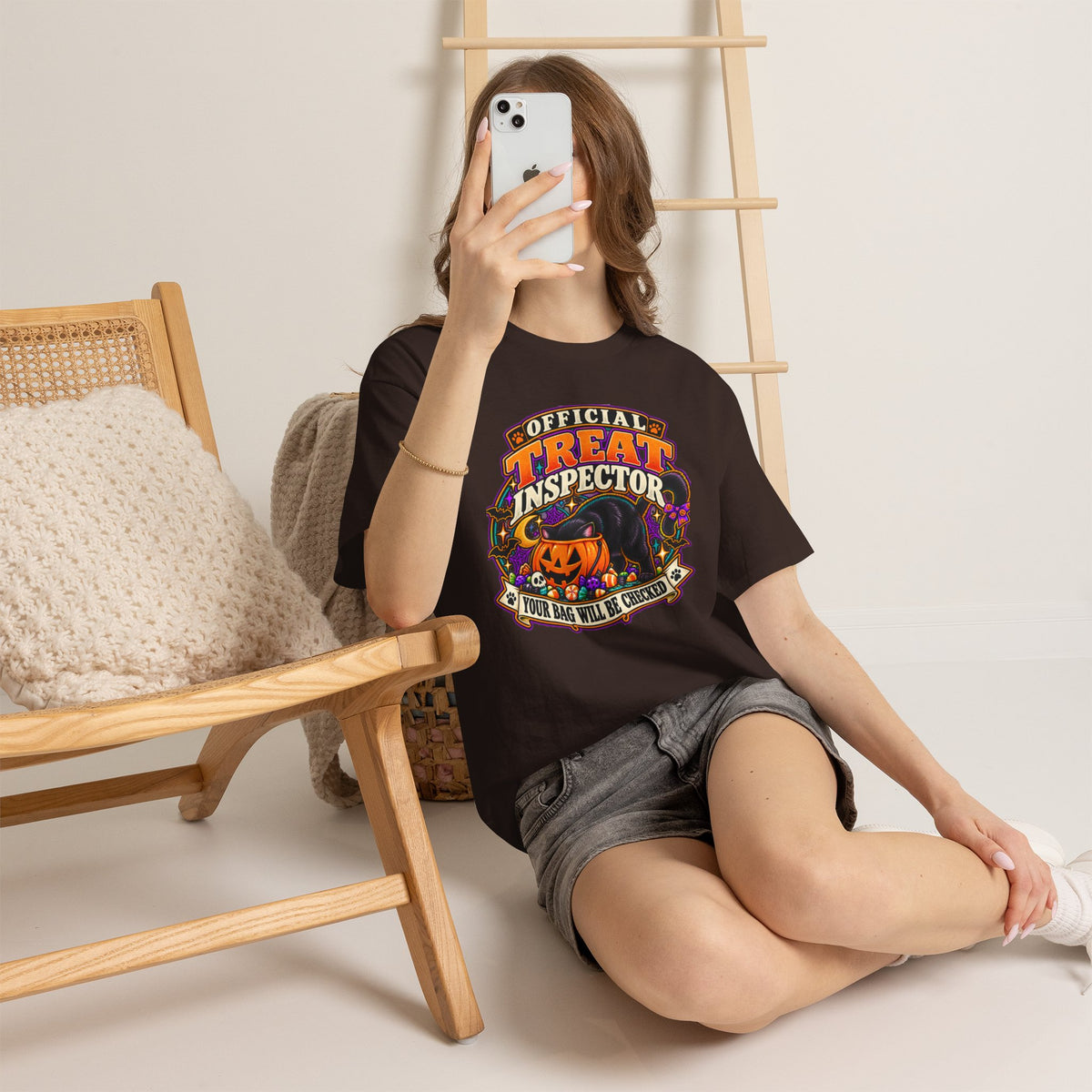 Halloween "Official Treat Inspector" T-Shirt — Funny Pumpkin Candy Patrol Tee