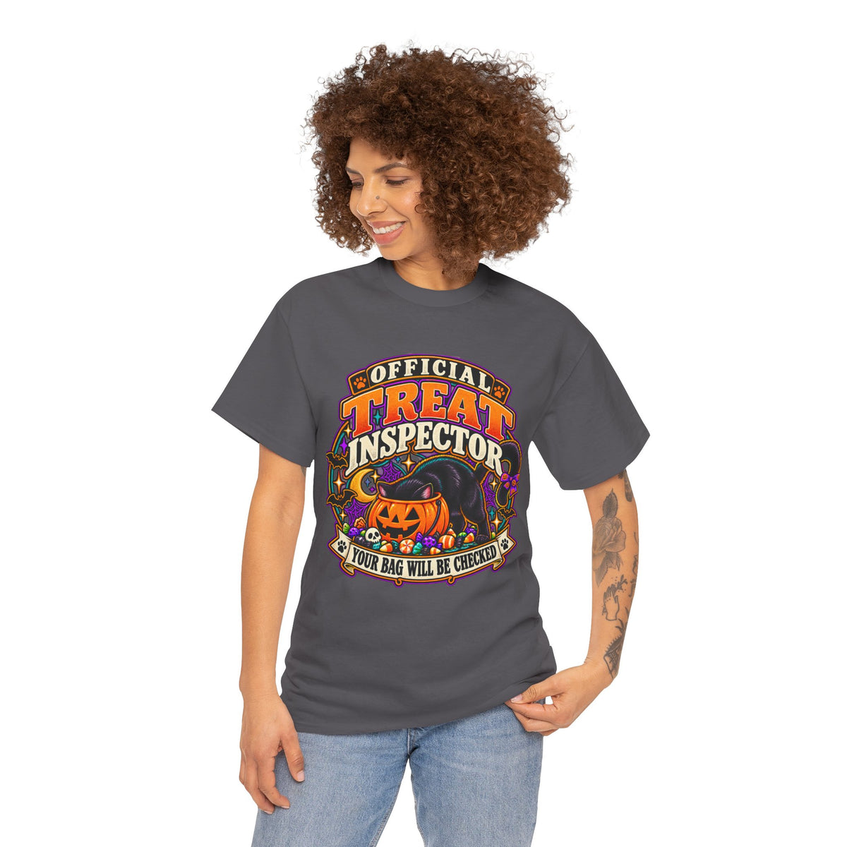 Halloween "Official Treat Inspector" T-Shirt — Funny Pumpkin Candy Patrol Tee