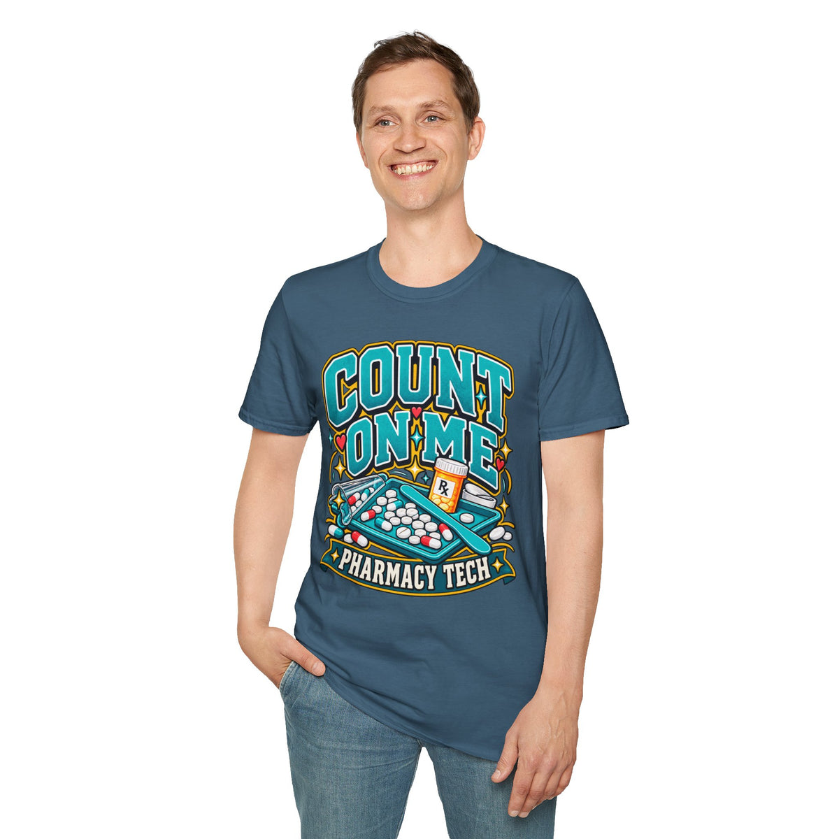 Count On Me Pharmacy Tech T‑Shirt — Funny Pharmacist Technician Shirt