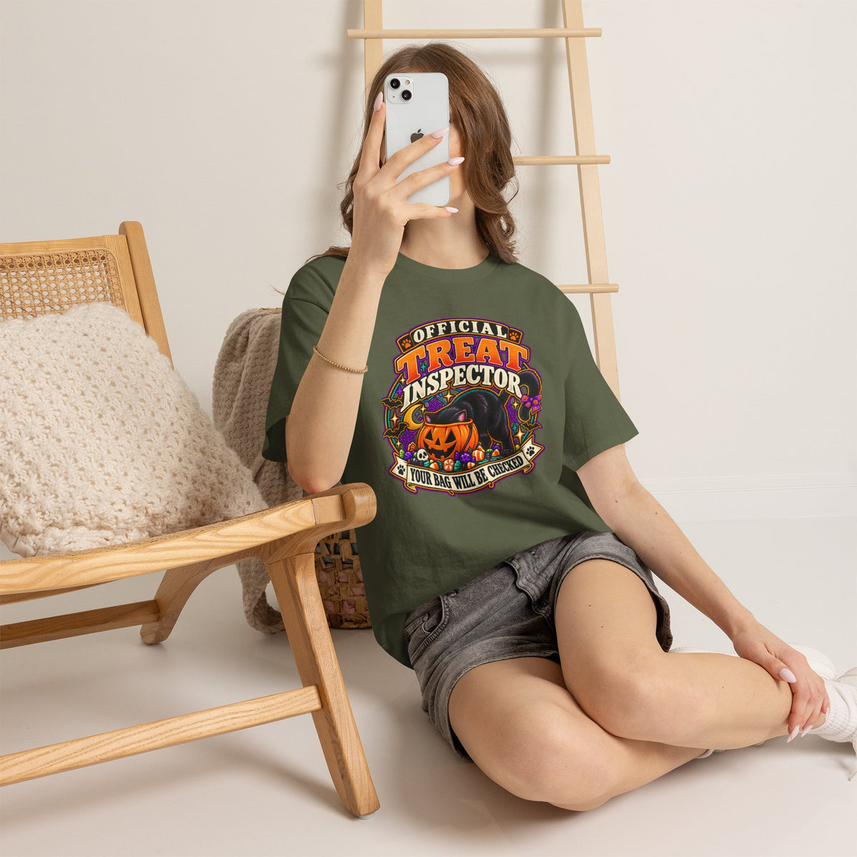 Halloween "Official Treat Inspector" T-Shirt — Funny Pumpkin Candy Patrol Tee