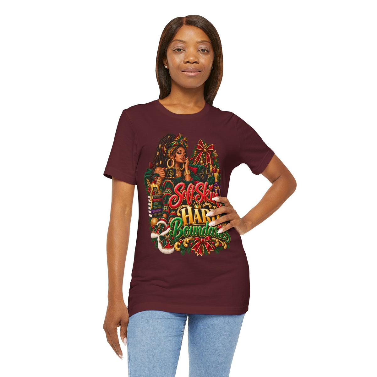 Soft Skin, Hard Boundaries T-Shirt — Empowering Black Woman Graphic Tee