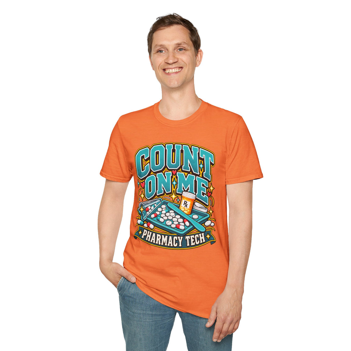 Count On Me Pharmacy Tech T‑Shirt — Funny Pharmacist Technician Shirt