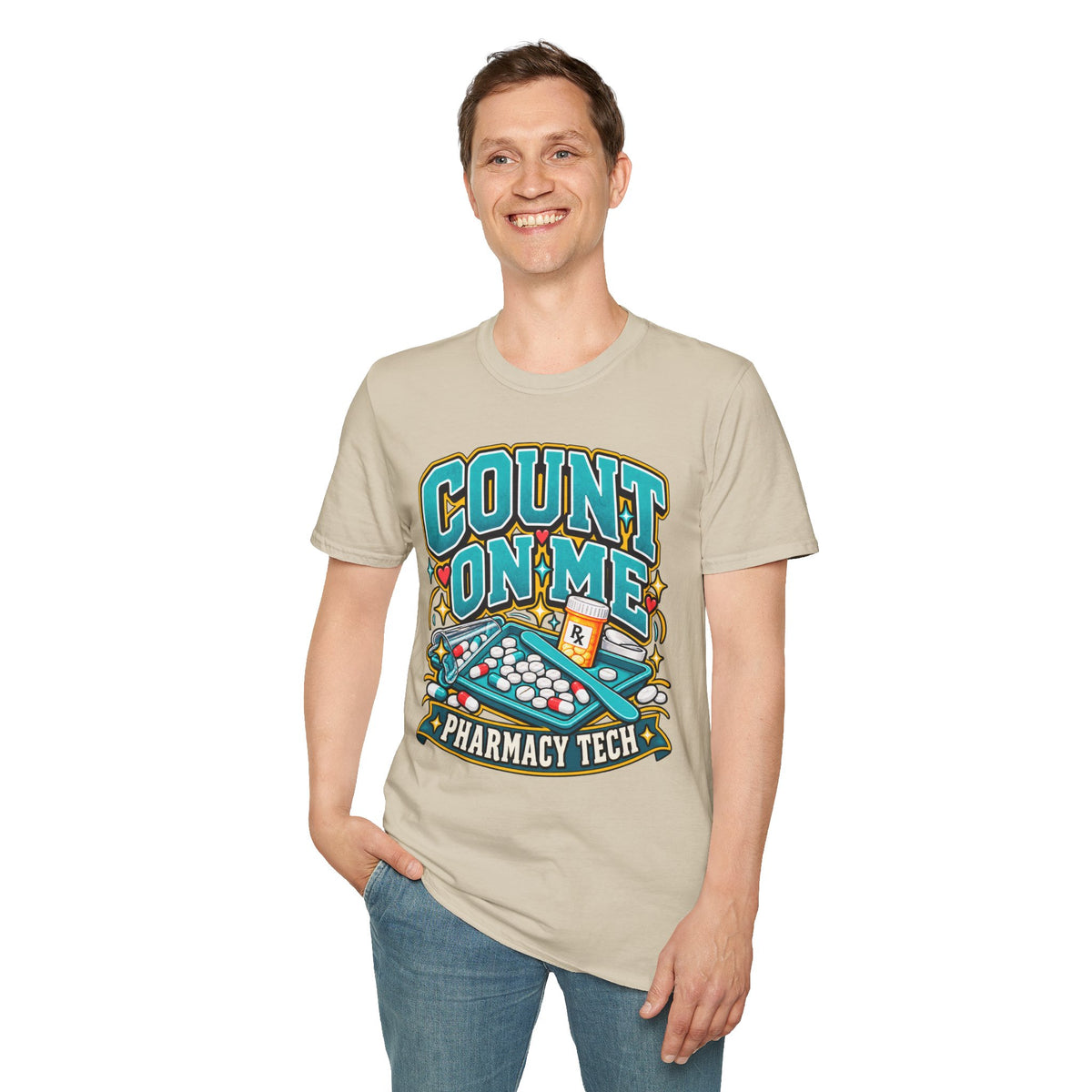 Count On Me Pharmacy Tech T‑Shirt — Funny Pharmacist Technician Shirt
