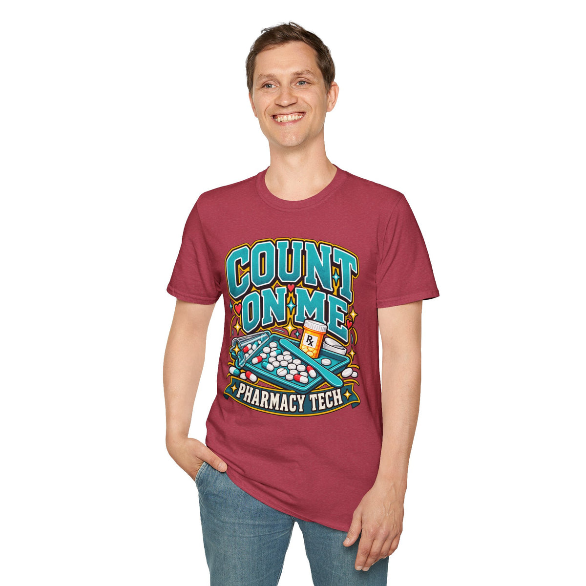 Count On Me Pharmacy Tech T‑Shirt — Funny Pharmacist Technician Shirt