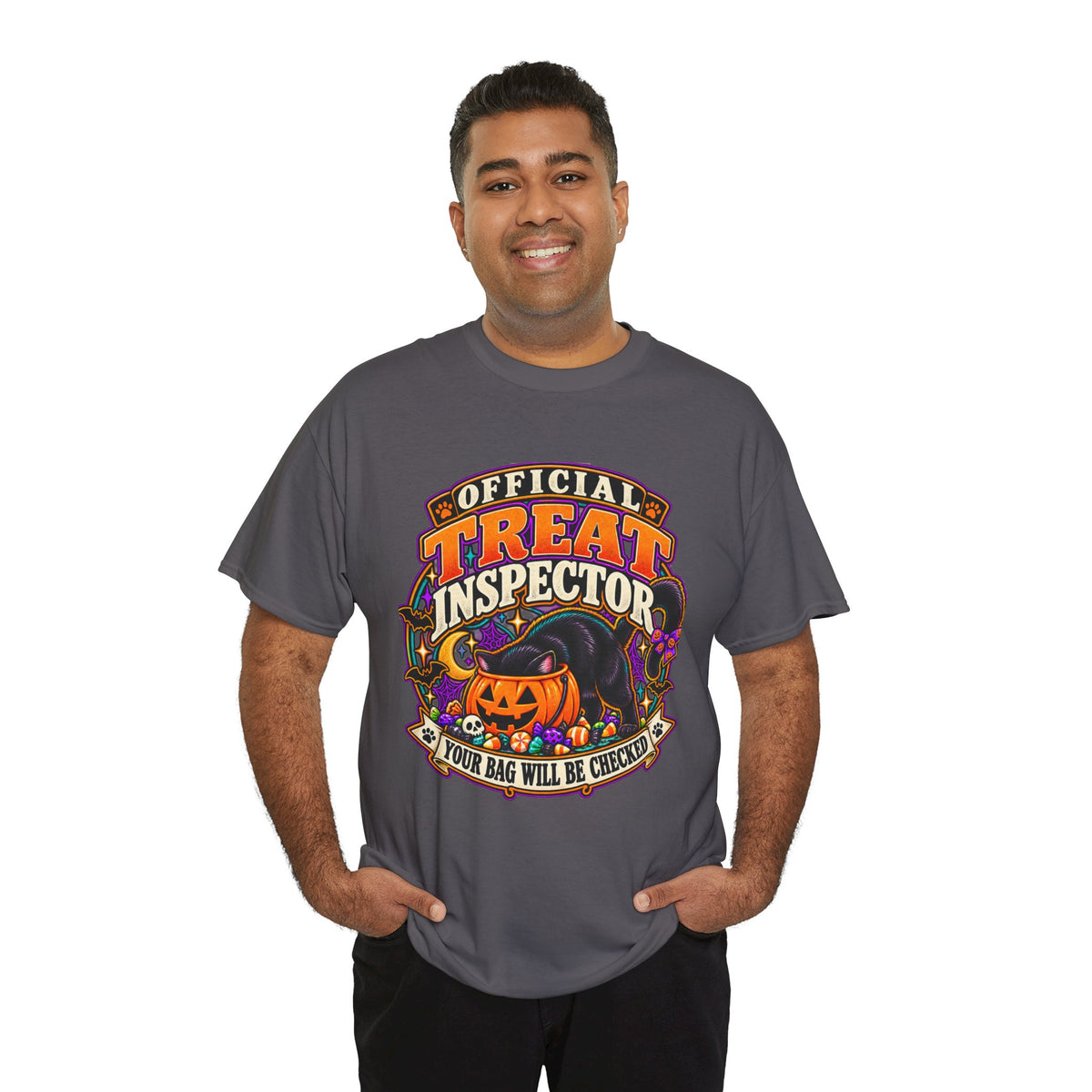 Halloween "Official Treat Inspector" T-Shirt — Funny Pumpkin Candy Patrol Tee