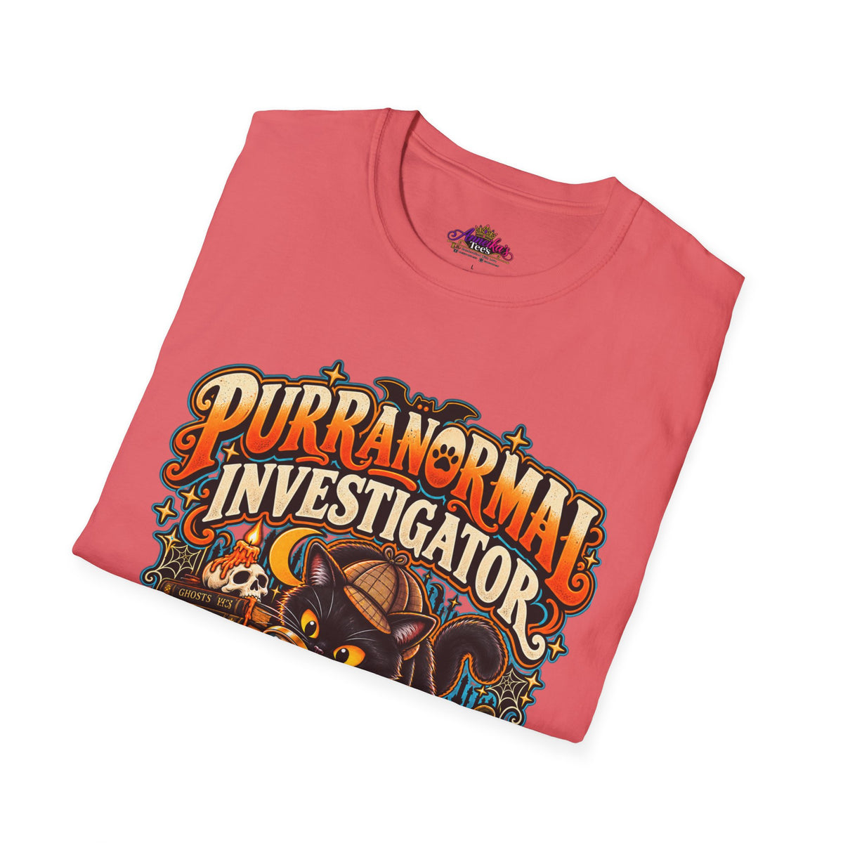 Purranormal Investigator T-Shirt — Funny Halloween Cat Tee (“I Knock Things Over for Evidence”)
