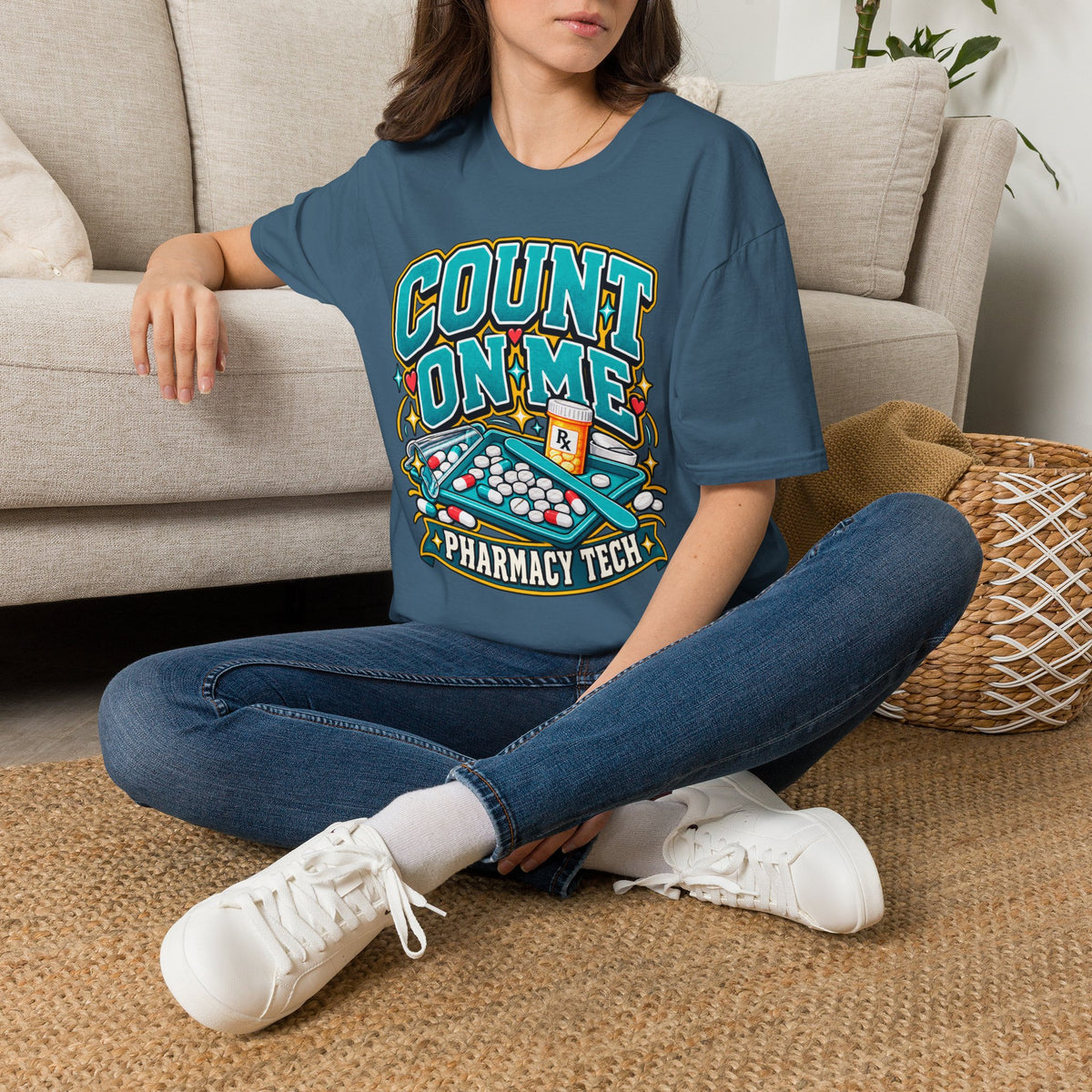 Count On Me Pharmacy Tech T‑Shirt — Funny Pharmacist Technician Shirt