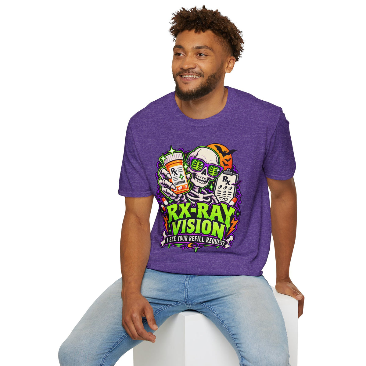 Rx-Ray Vision T-Shirt — Pharmacist Halloween Skull Prescription Tee