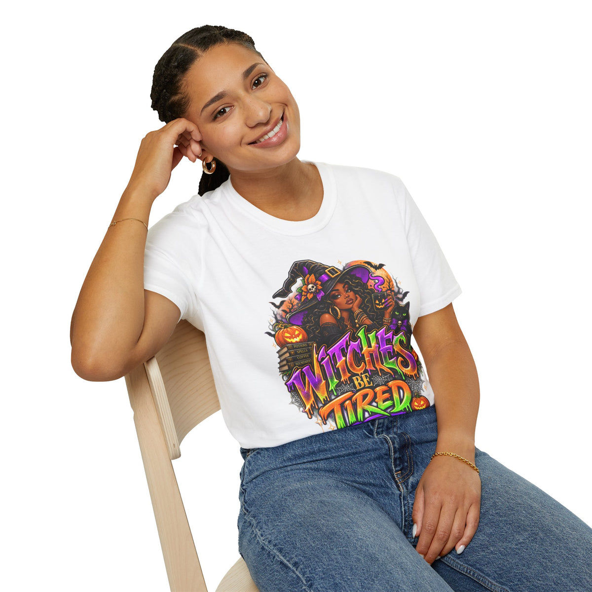 Witches Be Tired Halloween T-Shirt — Funny Witch Graphic Tee