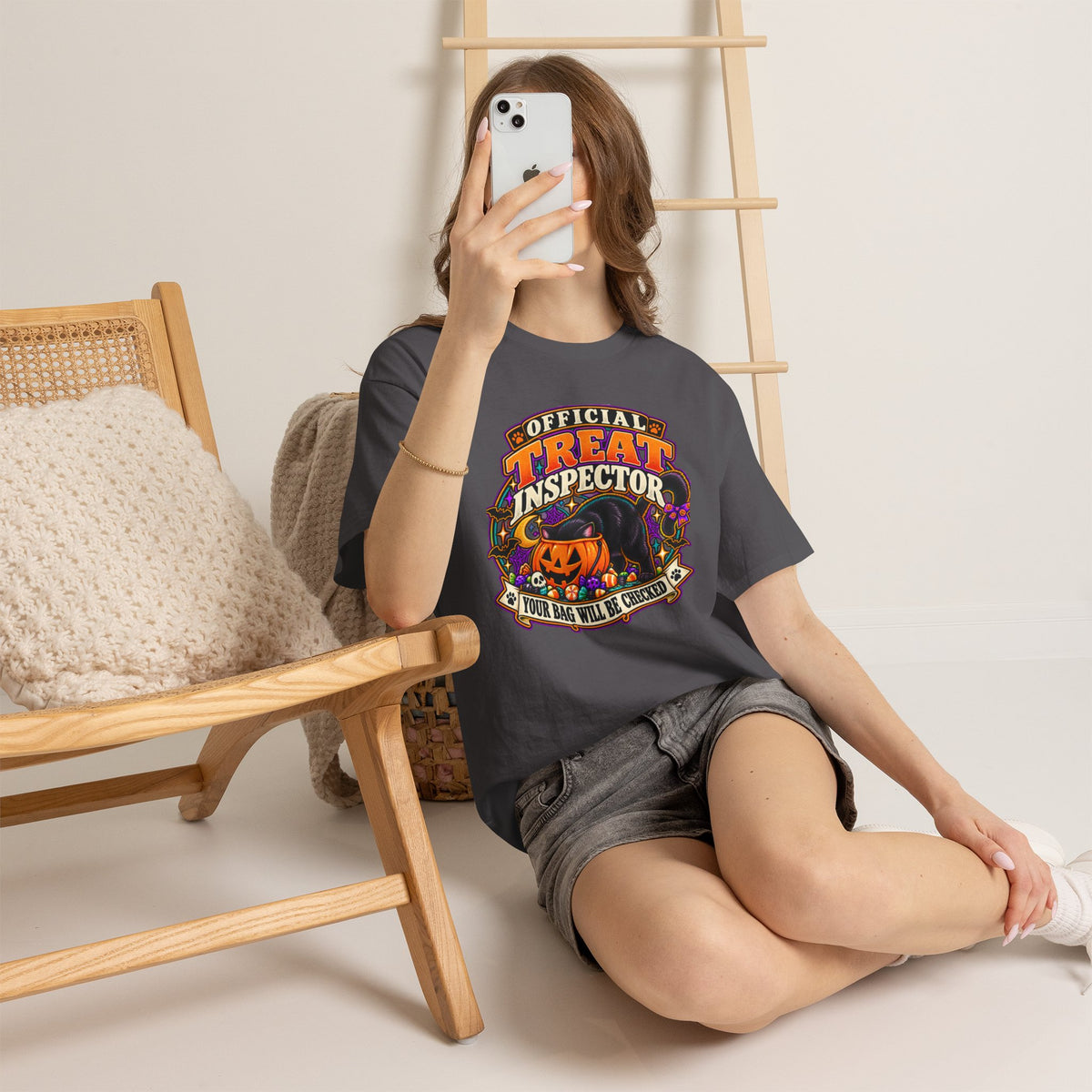 Halloween "Official Treat Inspector" T-Shirt — Funny Pumpkin Candy Patrol Tee
