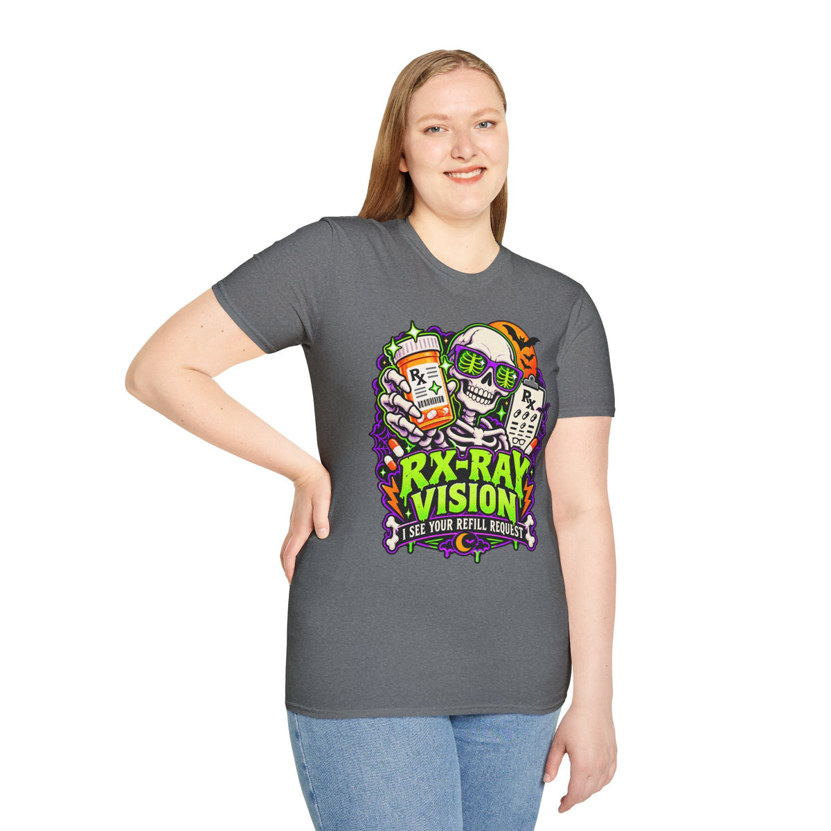 Rx-Ray Vision T-Shirt — Pharmacist Halloween Skull Prescription Tee