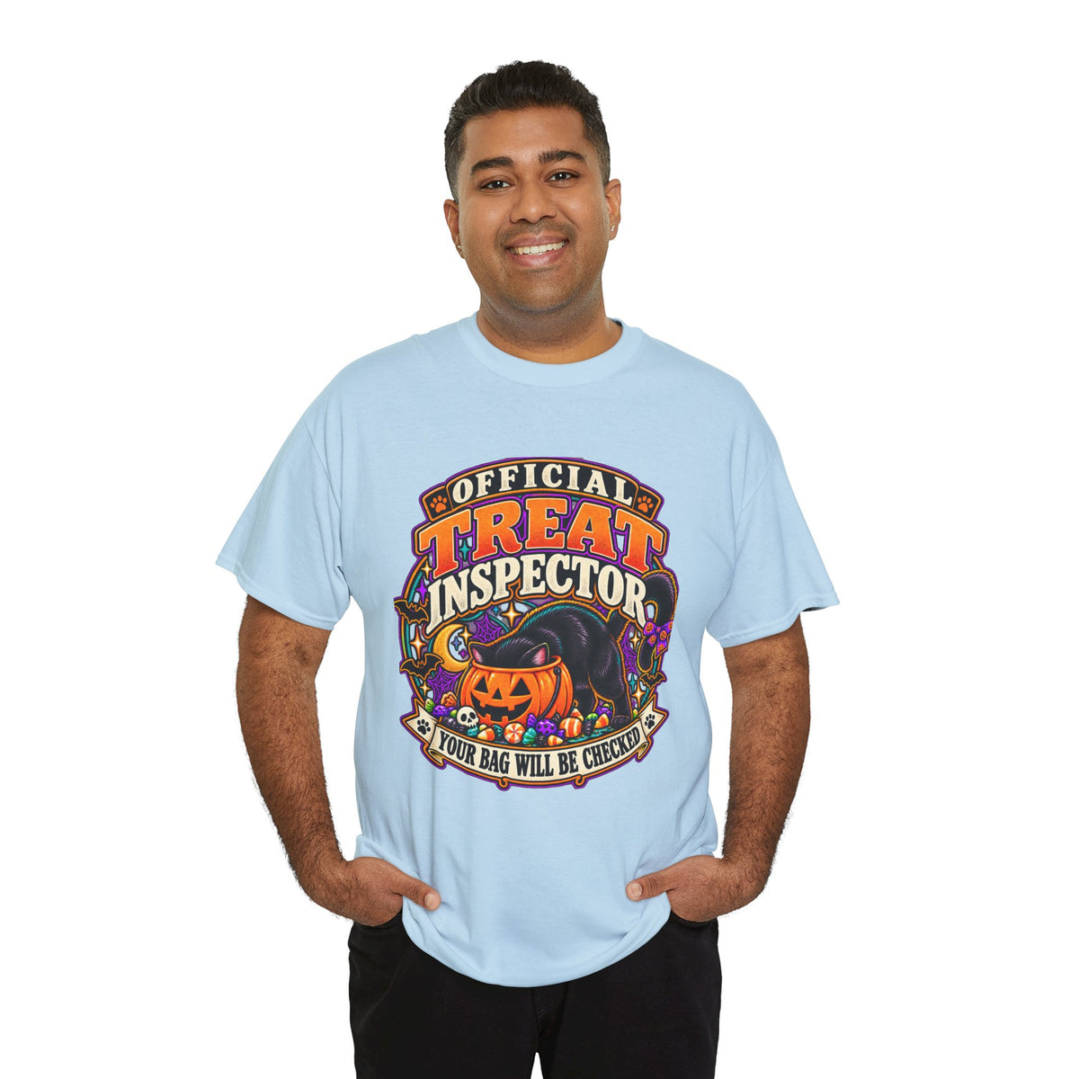 Halloween "Official Treat Inspector" T-Shirt — Funny Pumpkin Candy Patrol Tee