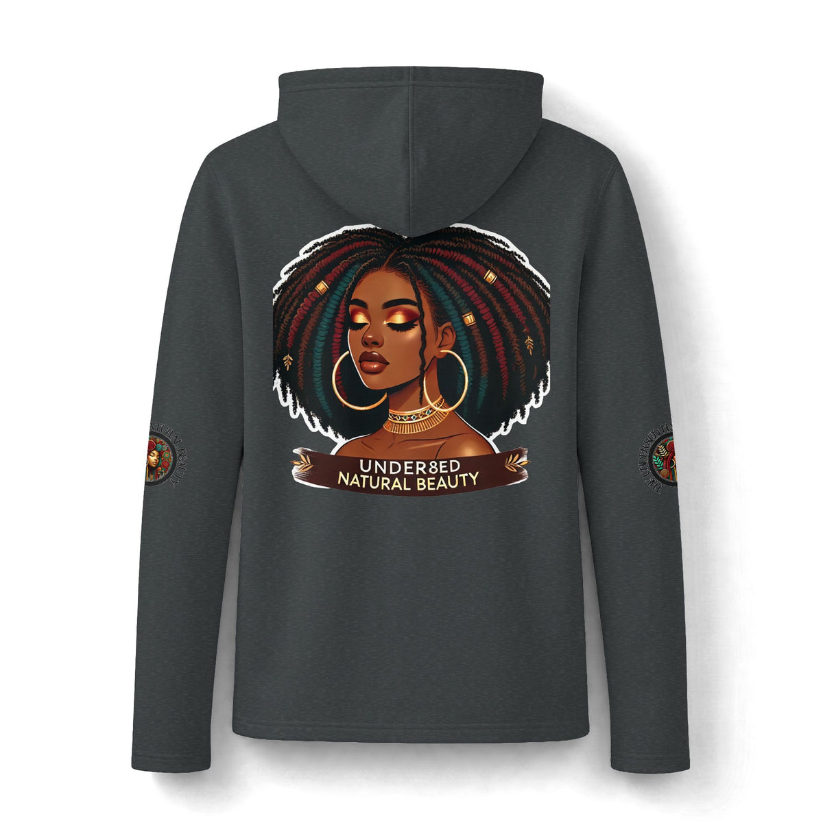 Natural Beauty Hoodie — 'Under Bed Natural Beauty' Afrocentric Long-Sleeve Hoodie