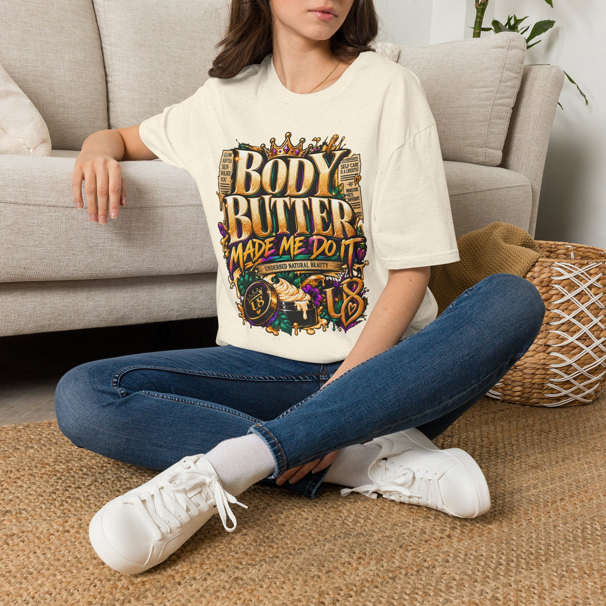 Body Butter Made Me Do It T-Shirt – Funny Skincare Graphic Tee