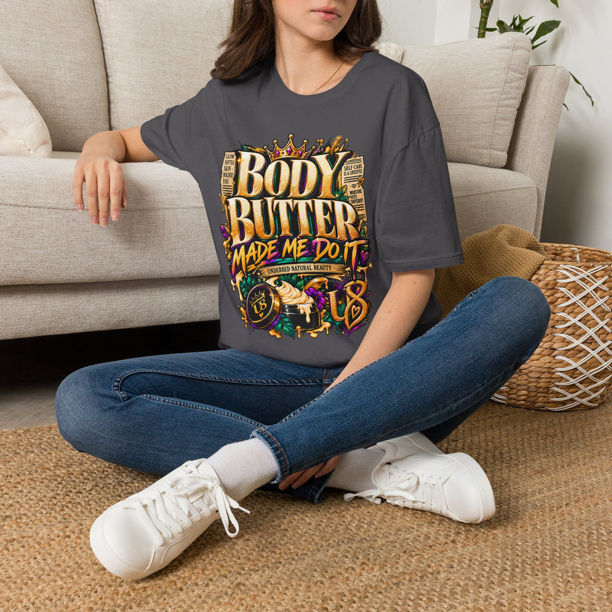 Body Butter Made Me Do It T-Shirt – Funny Skincare Graphic Tee