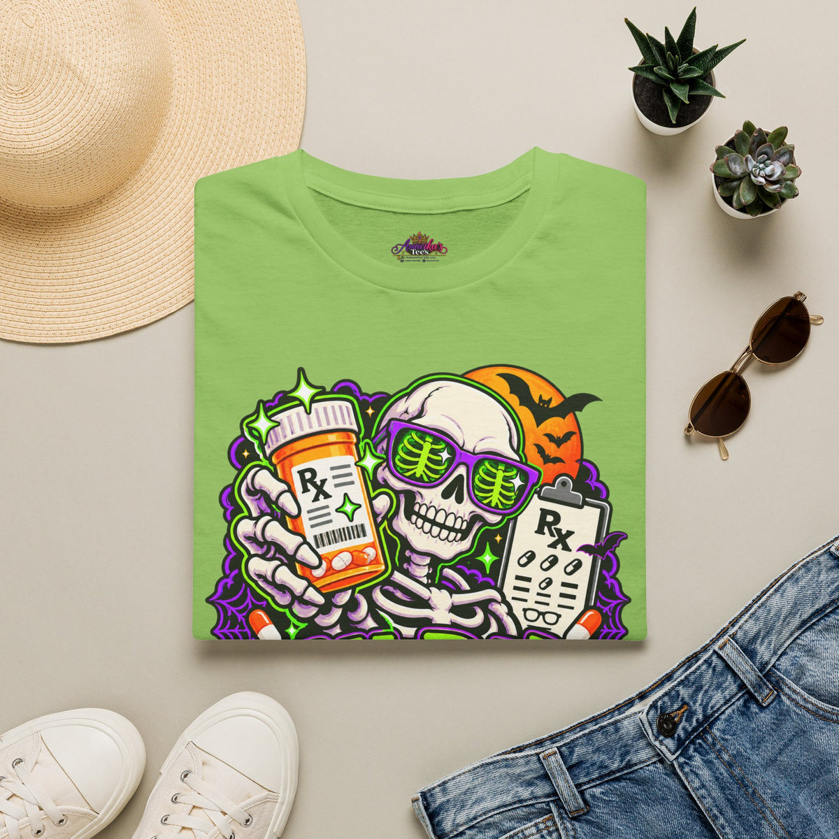 Rx-Ray Vision T-Shirt — Pharmacist Halloween Skull Prescription Tee