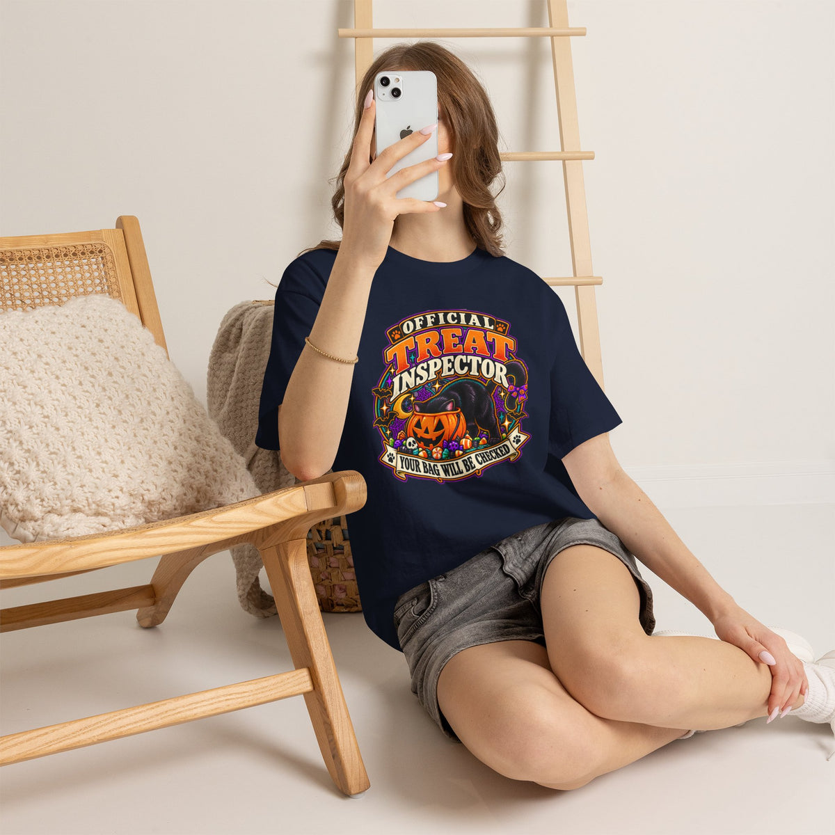 Halloween "Official Treat Inspector" T-Shirt — Funny Pumpkin Candy Patrol Tee