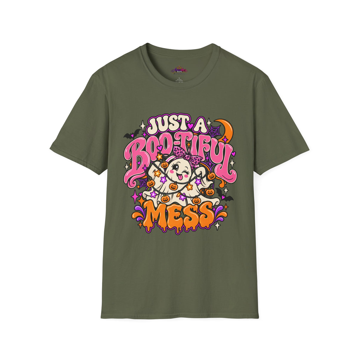 Just a Boo-tiful Mess T-Shirt — Cute Halloween Ghost Graphic Tee